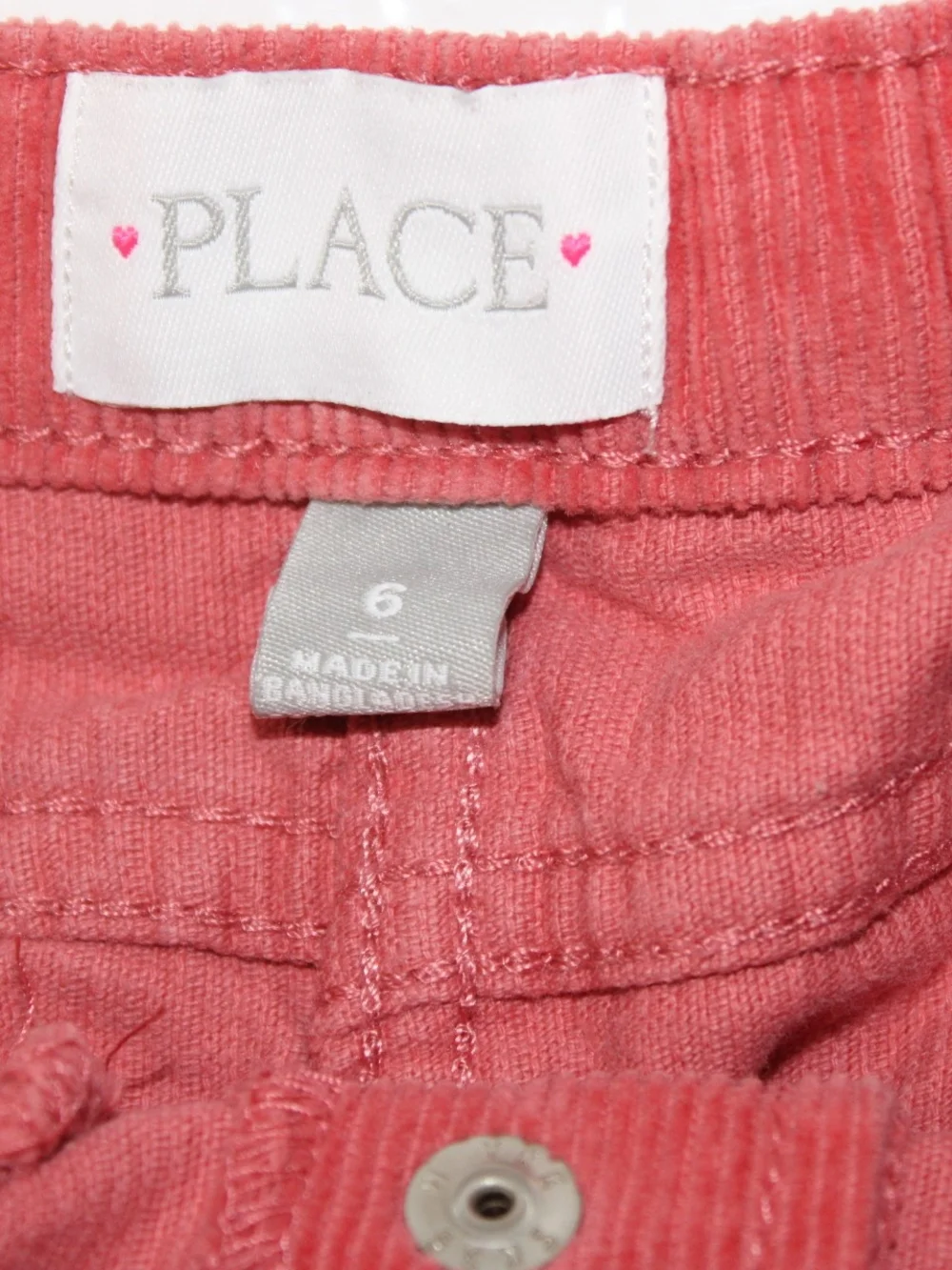 Place Coral Button-Front Corduroy Skirt